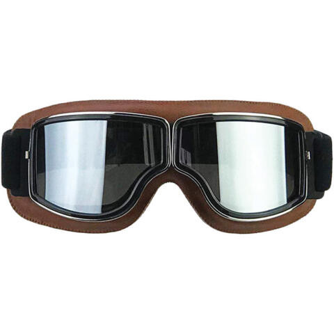 CGM 705V B05 barna retro motoros szemüveg füstszínű lencsével