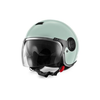   Vespa Argentario verde amabile vk nyitott bukósisak napszemüveggel
