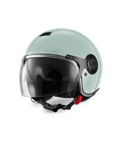 Vespa Argentario verde amabile vk nyitott bukósisak napszemüveggel