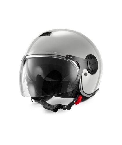Vespa Argentario grigio G41 nyitott bukósisak napszemüveggel