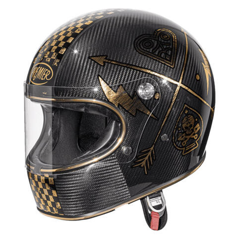 Premier Trophy Carbon NX Gold Chromed zárt retro bukósisak